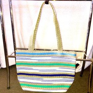 Striped Straw Tote - Joy Susan